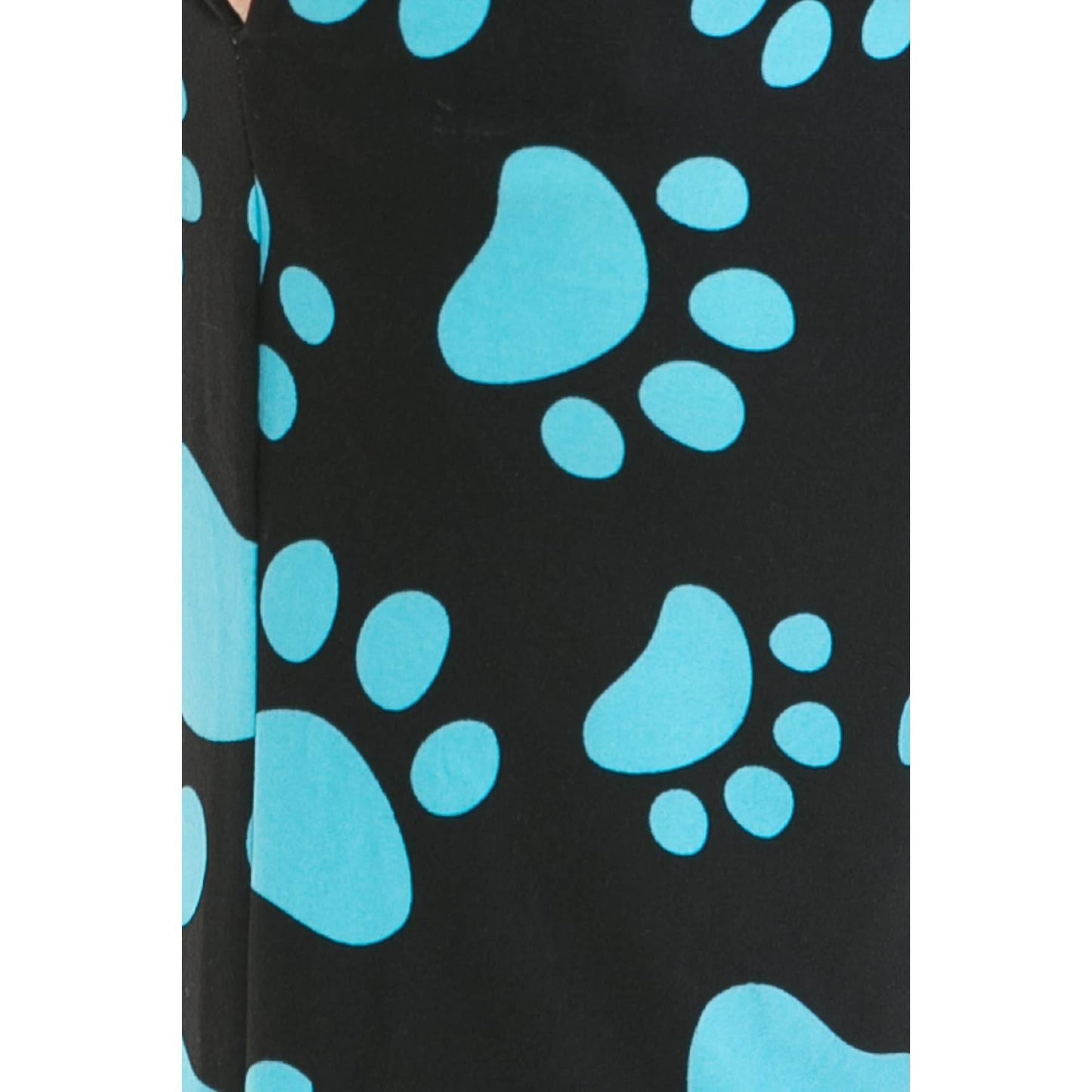 Buttery Soft Print Pajama Pants with Drawstring- Paw Prints - 7 Semicolon Couture