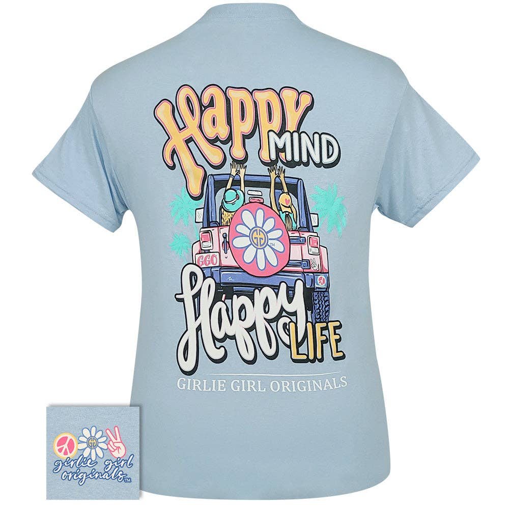 Happy Life Inspirational Short Sleeve Graphic Tees