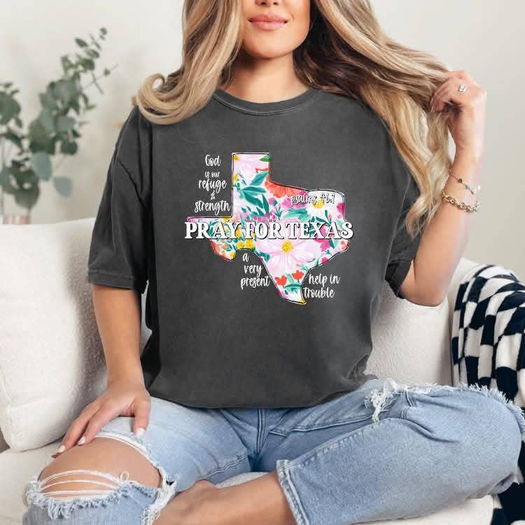 Texas Floods Fundraiser Graphic Tee- Charcoal