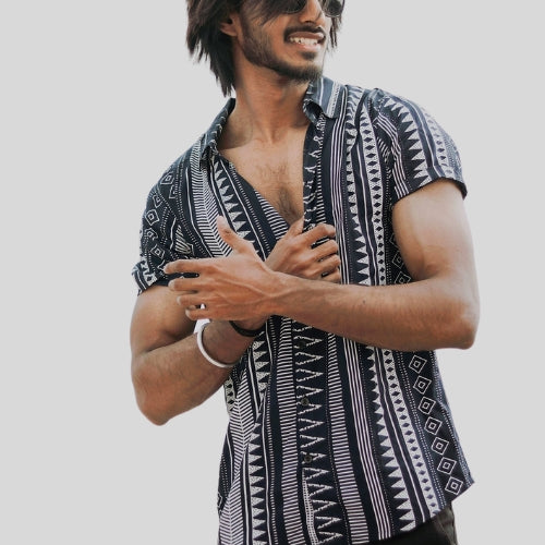 Trendy mens clothing collection featuring stylish tops, bottoms, outerwear, and shoes for modern men