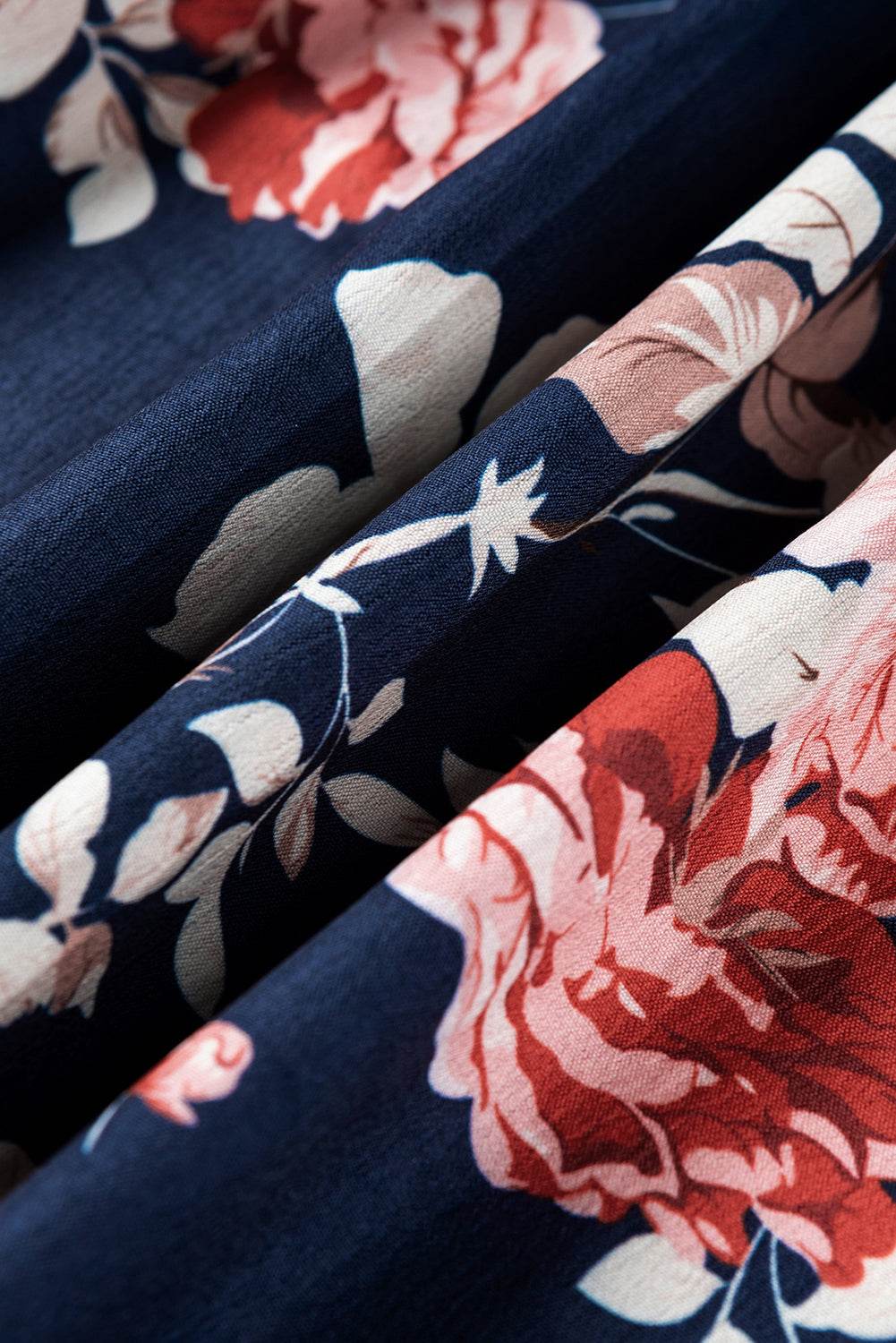 Blue Ruffle Off Shoulder Floral Blouse - 7 Semicolon Couture