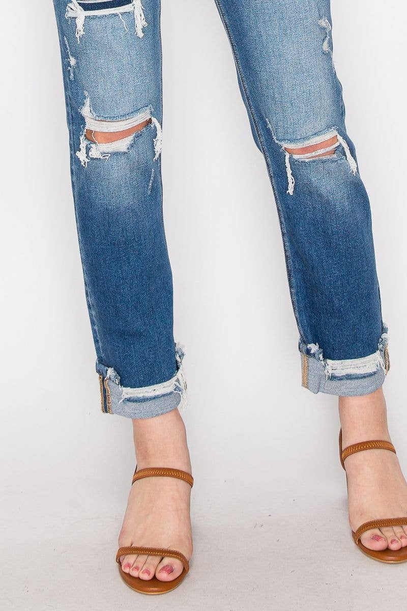 ARTEMIS VINTAGE- MESH TUMMY CONTROL HIGH RISE STRAIGHT JEANS