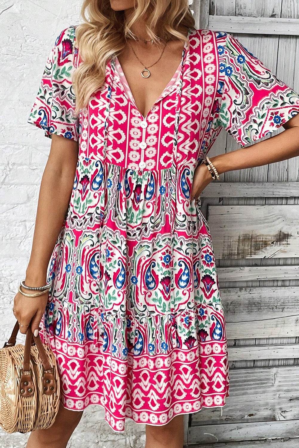 Pink Bohemian Dress - 7 Semicolon Couture