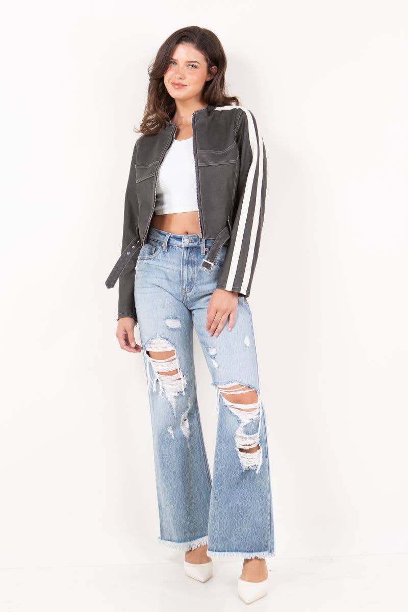 HYBRID STYLE-HIGH RISE WIDE LEG JEANS