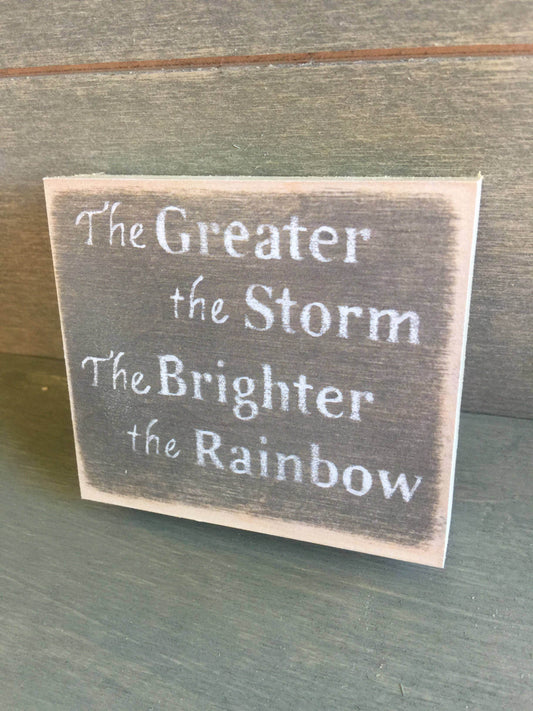 3x3- Brighter The Rainbow- Sign - 7 Semicolon Couture