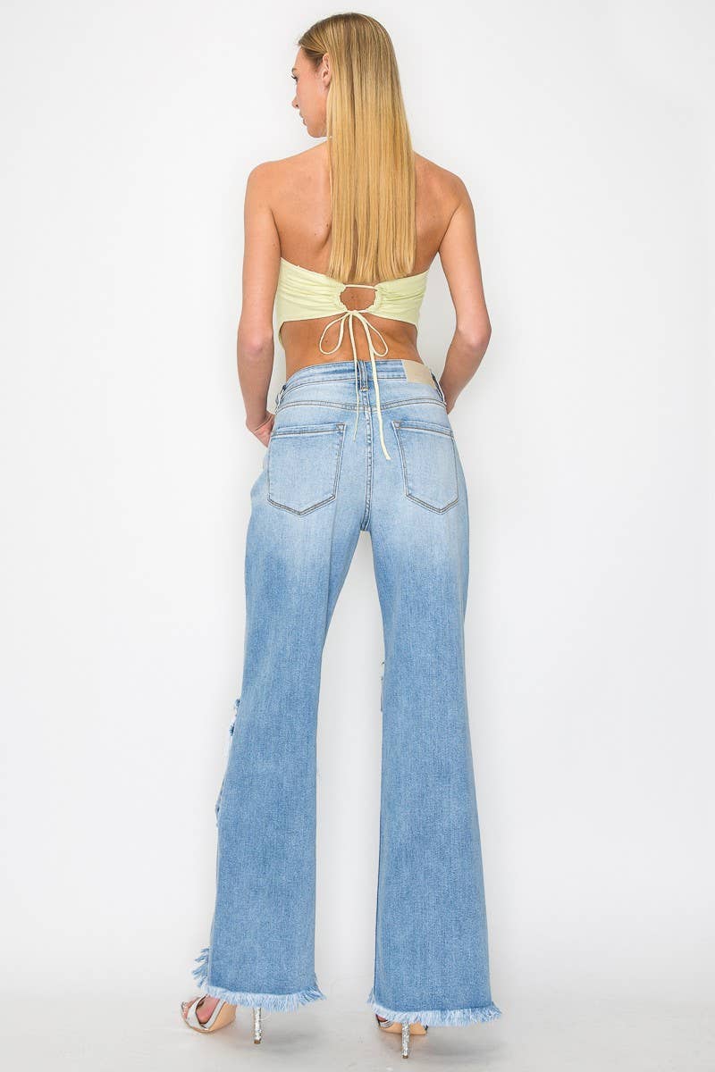 HYBRID STYLE-HIGH RISE WIDE LEG JEANS