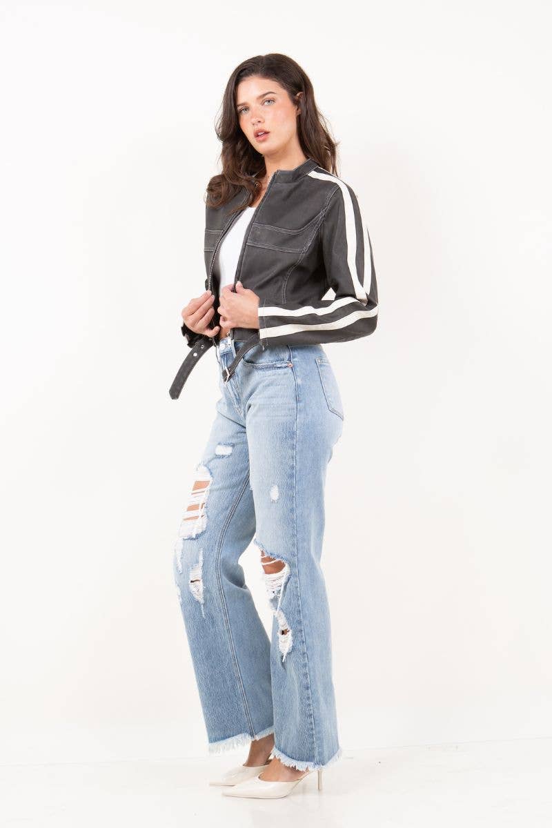 HYBRID STYLE-HIGH RISE WIDE LEG JEANS