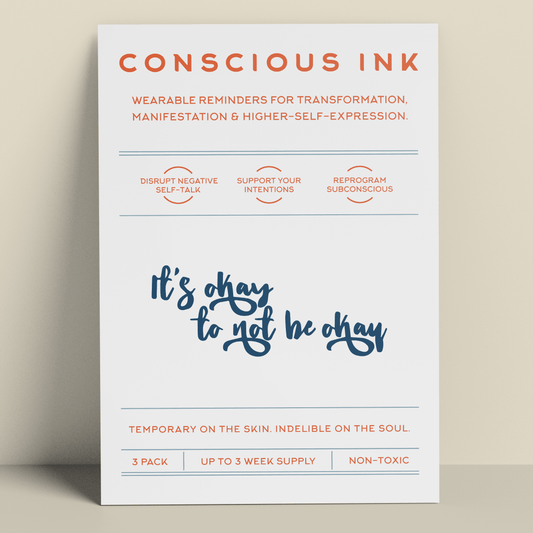 It's Okay To Not Be Okay Manifestation Tattoo (pkg/3) - 7 Semicolon Couture
