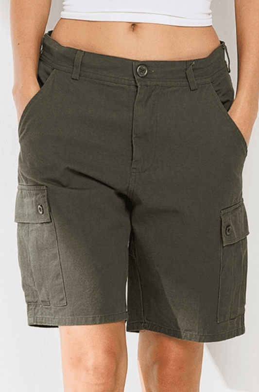Bermuda Cargo Dress Shorts - 7 Semicolon Couture