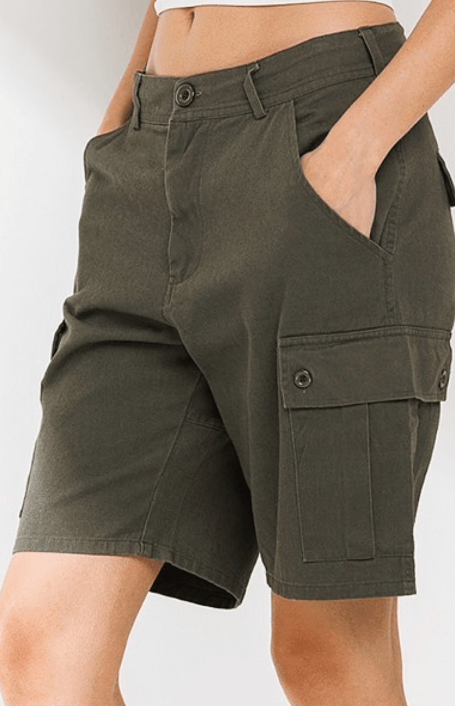 Bermuda Cargo Dress Shorts - 7 Semicolon Couture