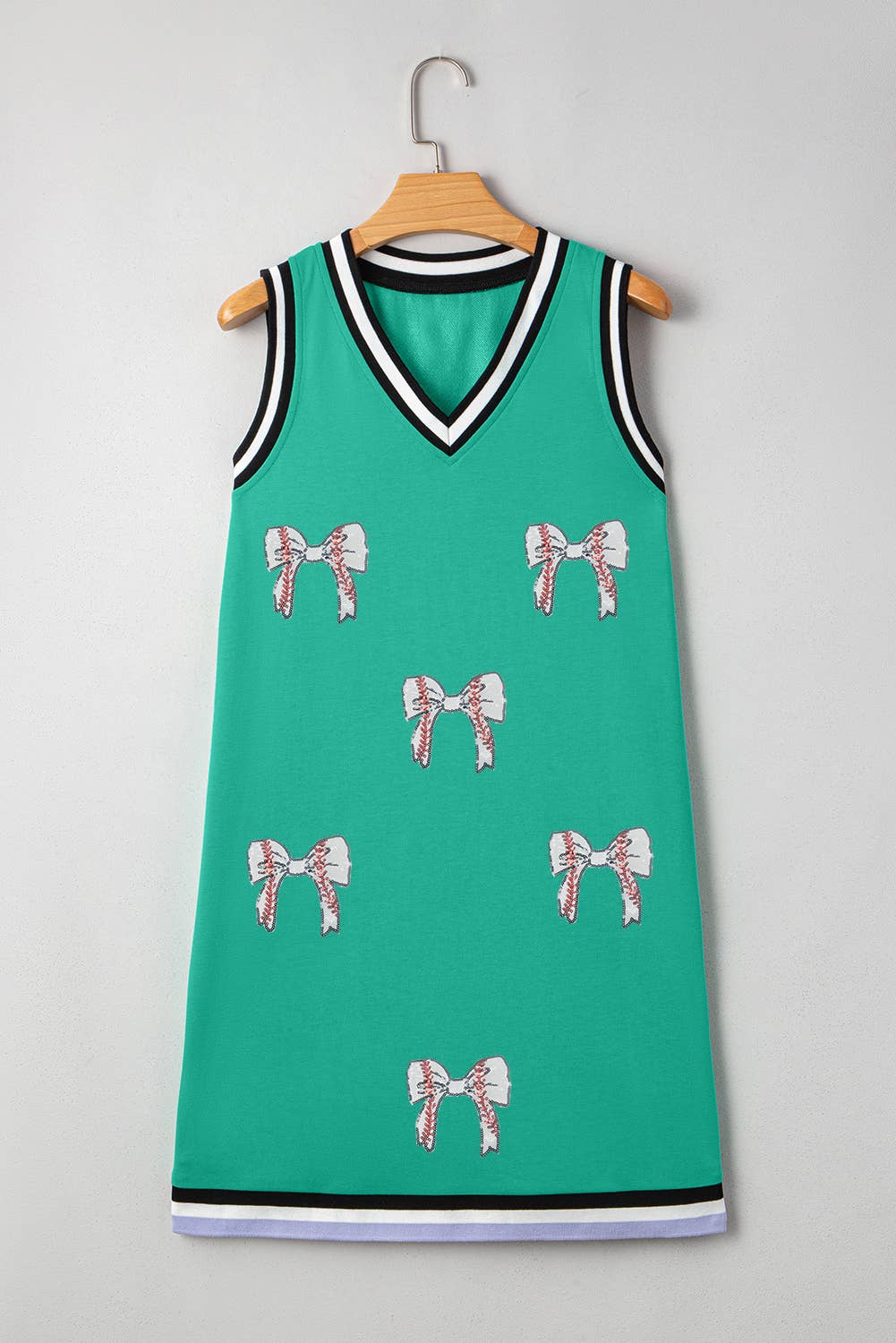 Glitter Baseball Patched Graphic Mini Dress