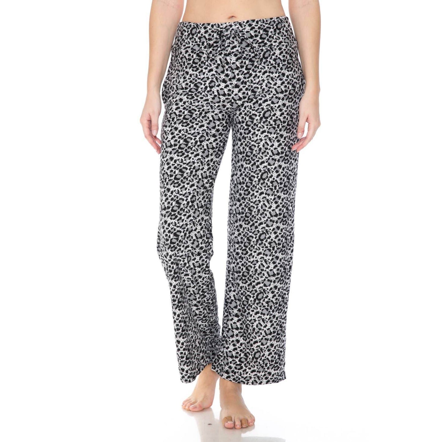 Buttery Soft Print Pajama Pants with Drawstring- Leopard Print - 7 Semicolon Couture