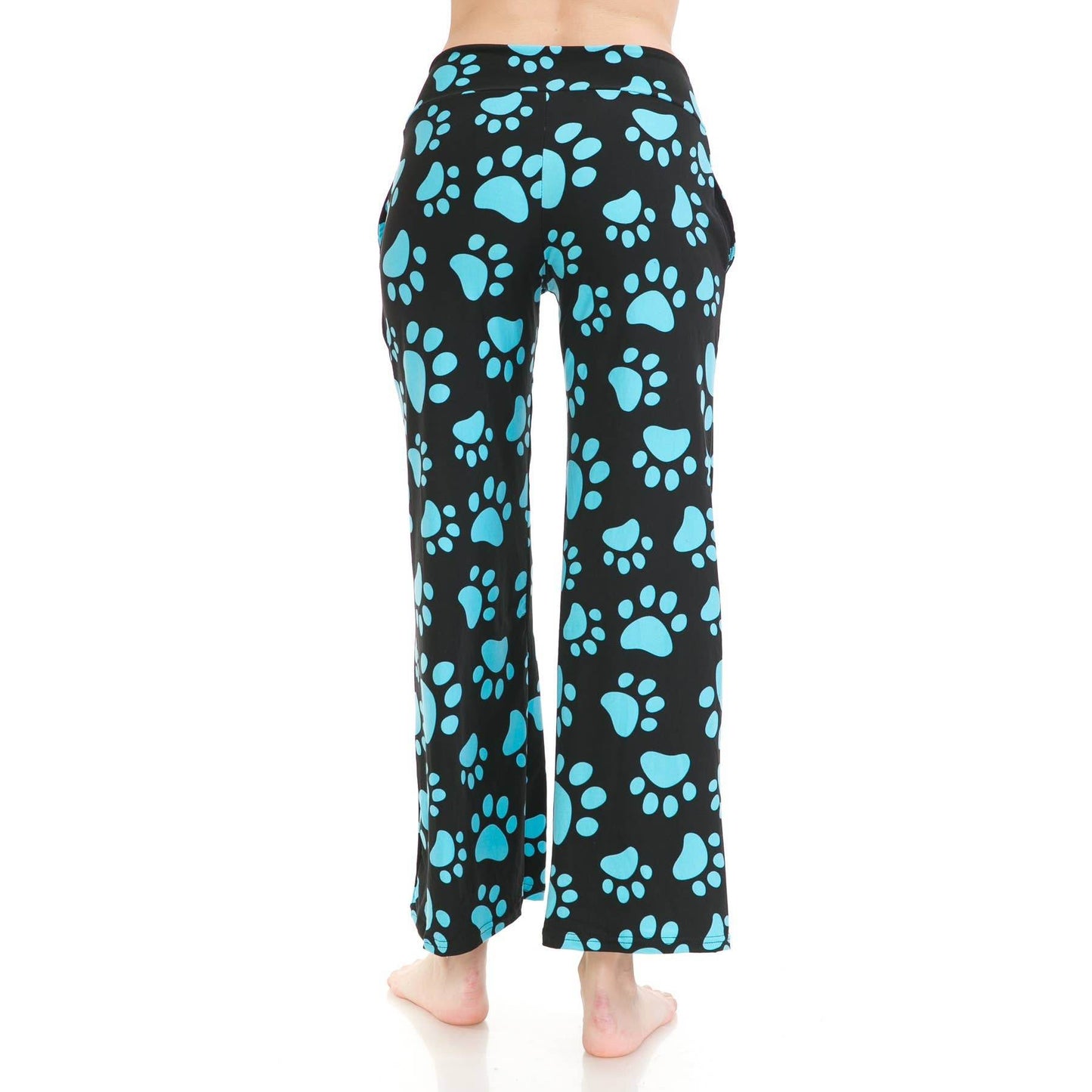 Buttery Soft Print Pajama Pants with Drawstring- Paw Prints - 7 Semicolon Couture