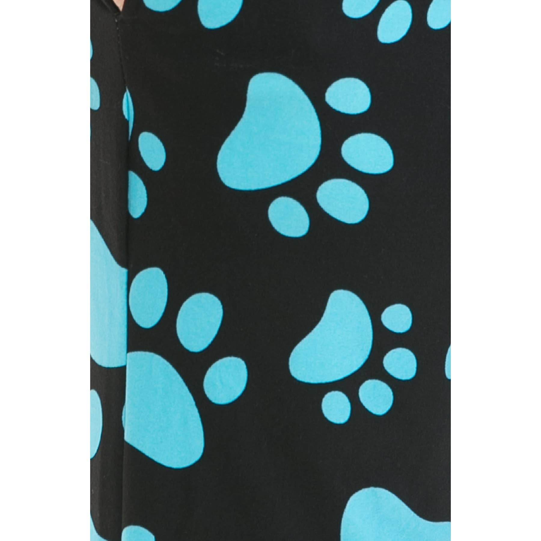 Buttery Soft Print Pajama Pants with Drawstring- Paw Prints - 7 Semicolon Couture