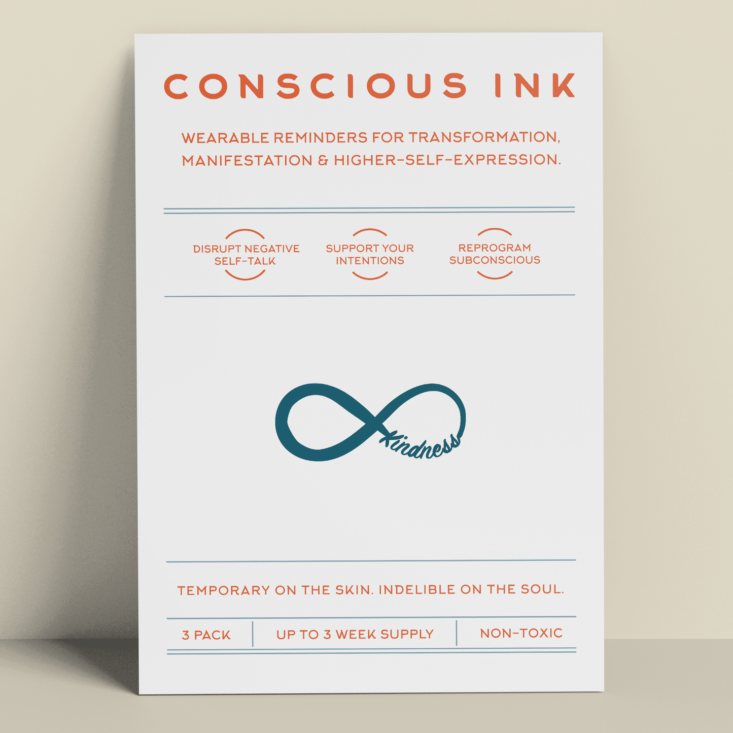Kindness (Infinity Loop) Temporary Tattoo (pkg/3) - 7 Semicolon Couture
