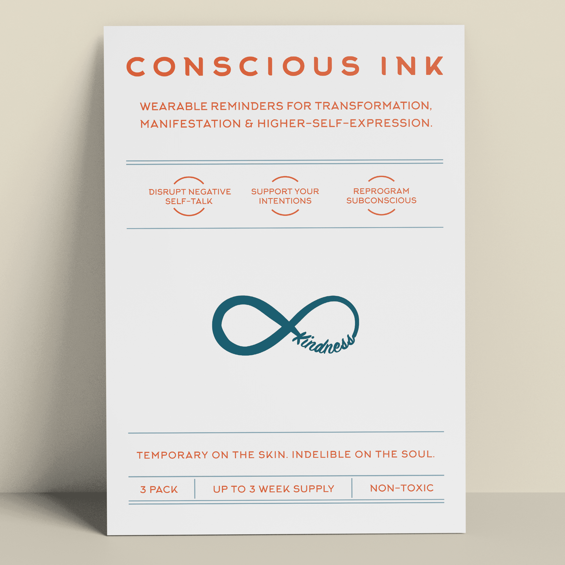 Kindness (Infinity Loop) Temporary Tattoo (pkg/3) - 7 Semicolon Couture