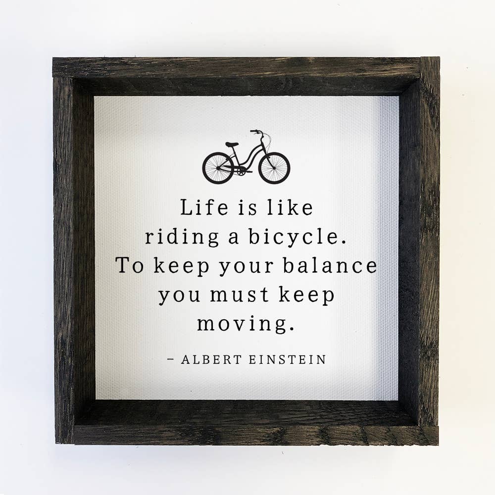 Bicycle Einstein Quote -Framed Art 6X6