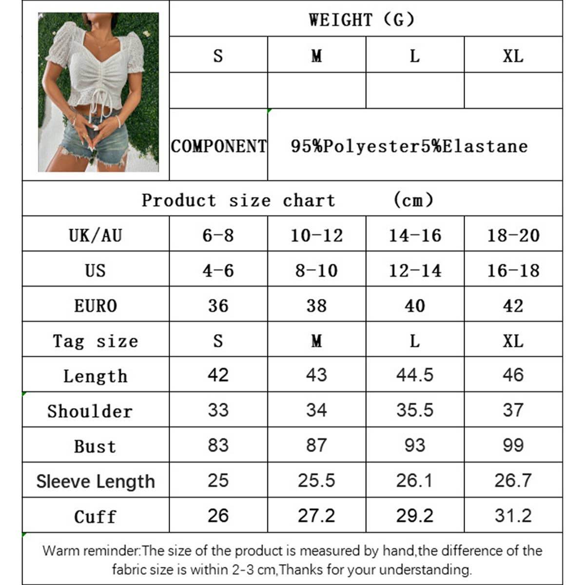 Short crop strap embroidered V-neck T-shirt - 7 Semicolon Couture
